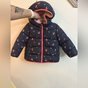 GAP floral Sherpa Jacket with Navy Label 3 years